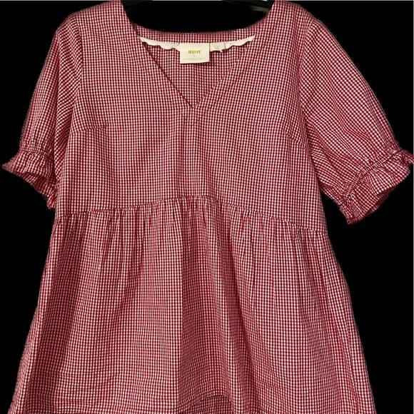 Maeve Anthropologie Gingham Short Sleeve Top - Picture 2 of 3